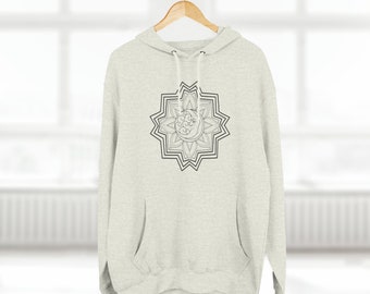 Lunar Bloom | Crescent Moon | Yoga Hoodie | Mandala Sweater | Meditation Gear | Namaste Wear | Zen