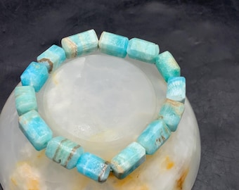 Blue Aragonite Bracelet: Calming Crystal Healing Beads - Pakistan