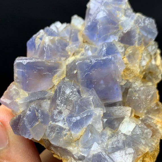 Purple Cubic Fluorite Crystal Specimen: UV Reactive Mineral Decor