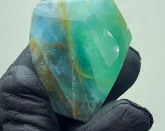 Seltener 85g Multicolor Fluorit Becher | Natürlicher polierter Fluorit | Afghanistan-Kristall | Heilstein | Sammler Dekor