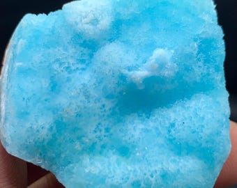 Blå bubbelaragonit av högsta kvalitet 56 g — Sällsynt mineral, helande kristall, samlarsten från Afghanistan