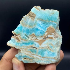 Natural Blue Aragonite Slice 90g Afghanistan Polished Crystal Stone Healing Mineral Specimen Decorative Collectible