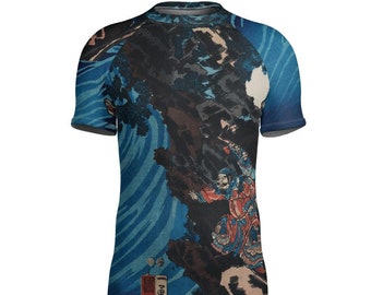 Submission Squad Grappling Co. &quot;Ukiyo e Bushido&quot; - Japanese Spirit BJJ Short Sleeve Rashguard For Gi Or No Gi