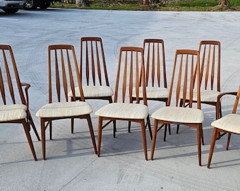 Teak Eva chairs Niels Koefoed Hornslet set of 8