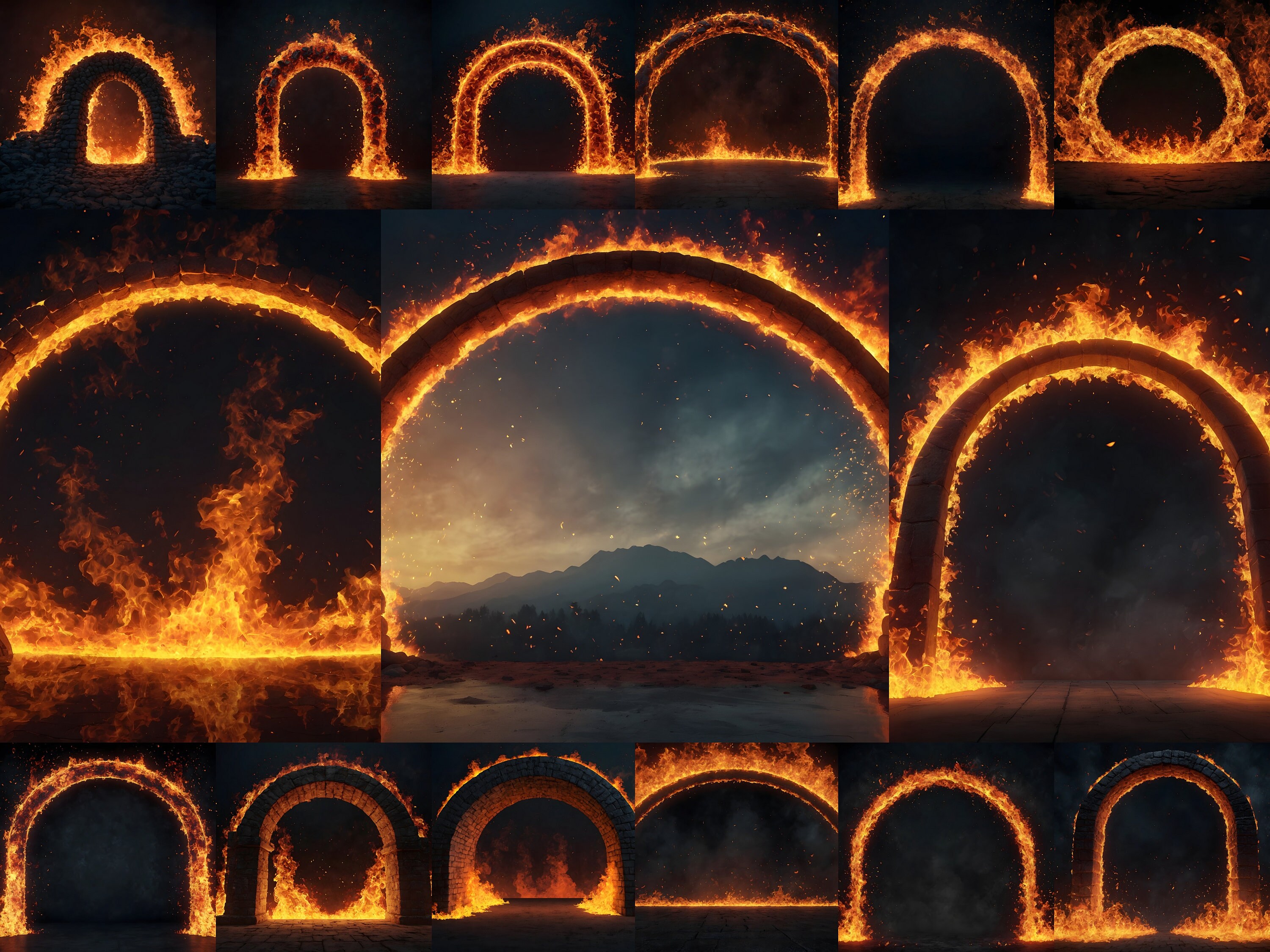 Fire Flame Heat Hot Intense Arch Digital Overlays Photography Backdrops ...