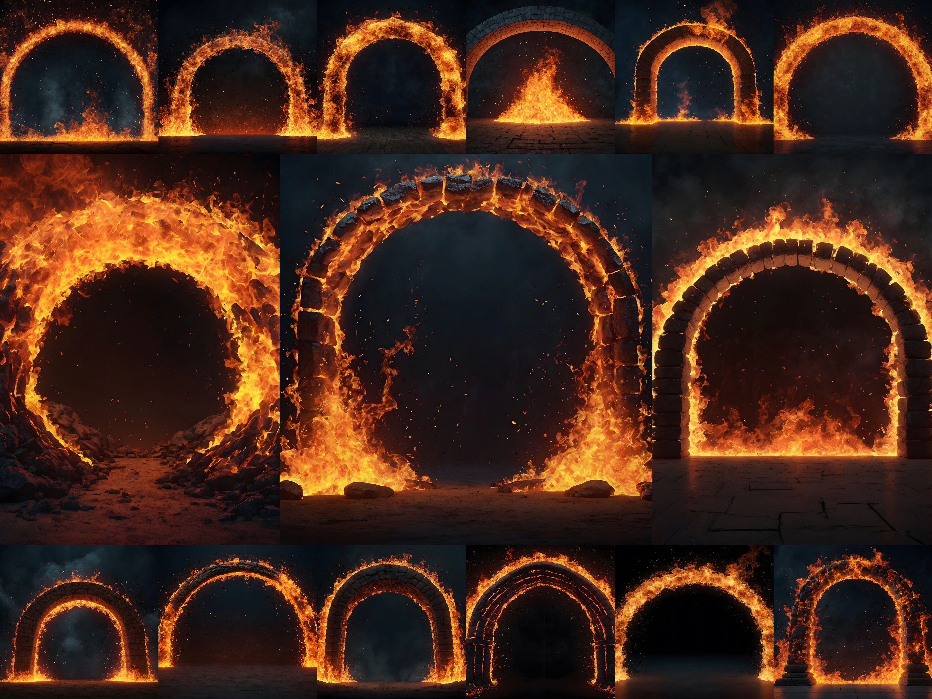 Fire Flame Heat Hot Intense Arch Digital Overlays Photography Backdrops ...