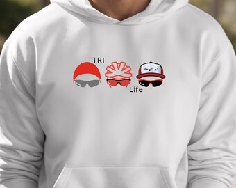 Tri-Life Hoodie, Triathlete Images, Triathlon Style Gear, Swim, Bike, Run