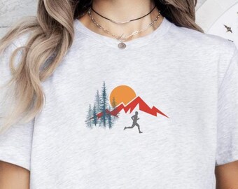 Ultra Running T-Shirt: Mountain Trail Design, Marathon Gift