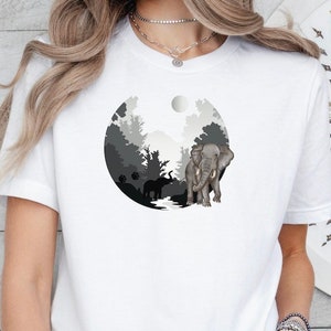 Majestic Elephant T-shirt, Safari Adventure Tee, Elephant Lovers Shirt