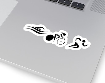 Pegatina con logotipo inspirado en el estilo de triatlón, regalos para triatletas