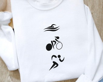 Sudadera con el logotipo de triatlón: natación, ciclismo y carrera, regalo para triatletas.