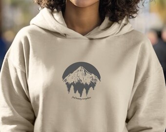Mountain View Unisex Hoodie: Nature Scene Pullover