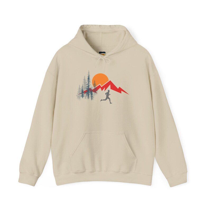 Ultra Running Hoodie: Mountain Trail Design, Unisex Sweatshirt image 6