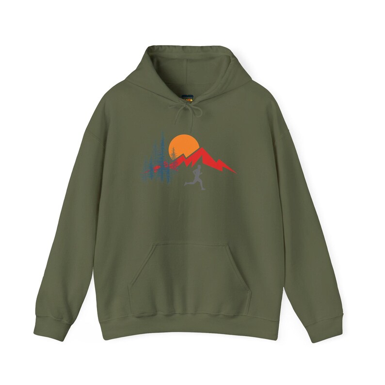 Ultra Running Hoodie: Mountain Trail Design, Unisex Sweatshirt image 8