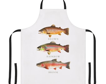 Trout Fish Apron: Personalized Fishing Chef Gift