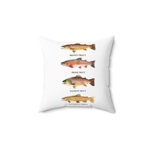 Trout Fish Lovers Square Pillow
