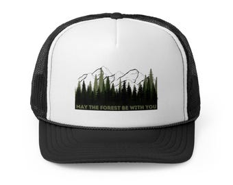 Forest Scene Trucker Cap: Nature Lover Hiking Hat