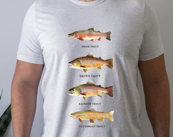 Trout Species T-Shirt, Fisherman's Gift, Outdoorsmen Tee