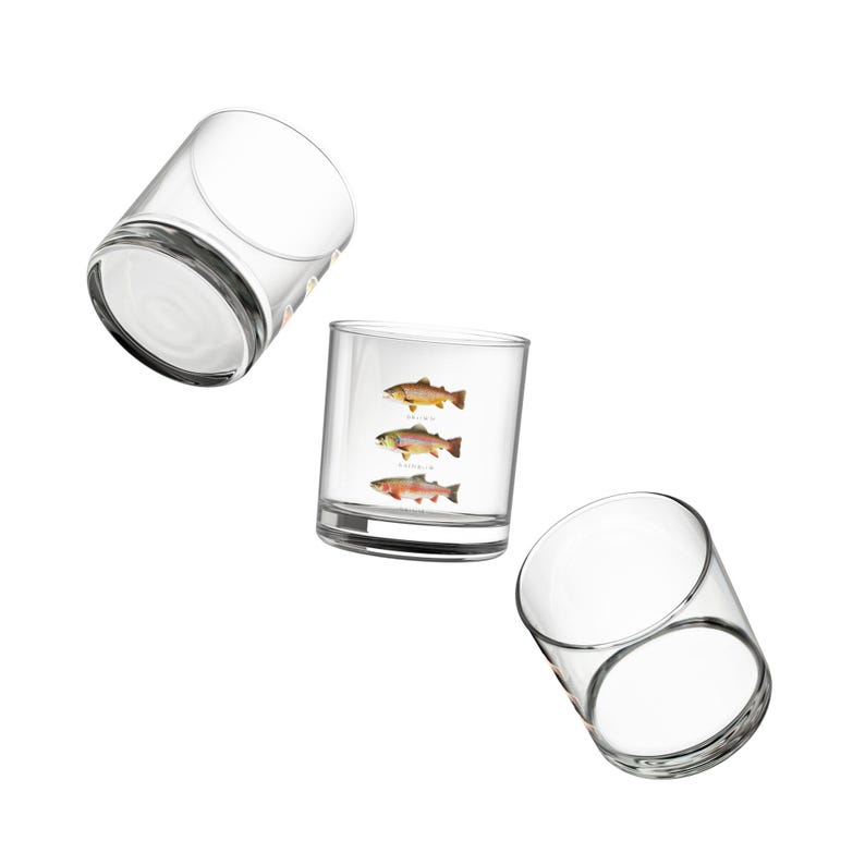 ZestyTrove Trout Whiskey Rocks Glass - Thumbnail 4