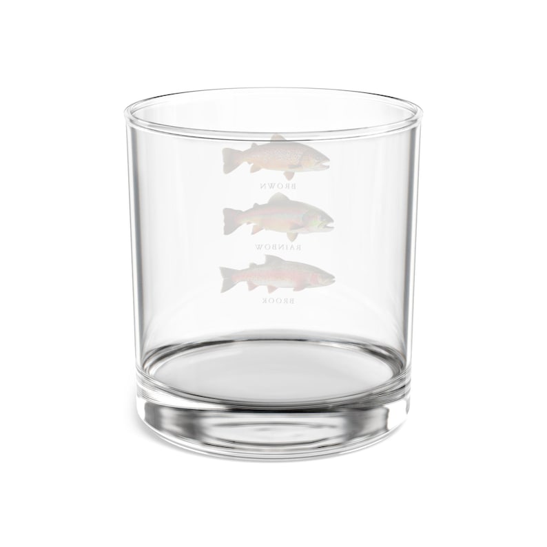 ZestyTrove Trout Whiskey Rocks Glass
