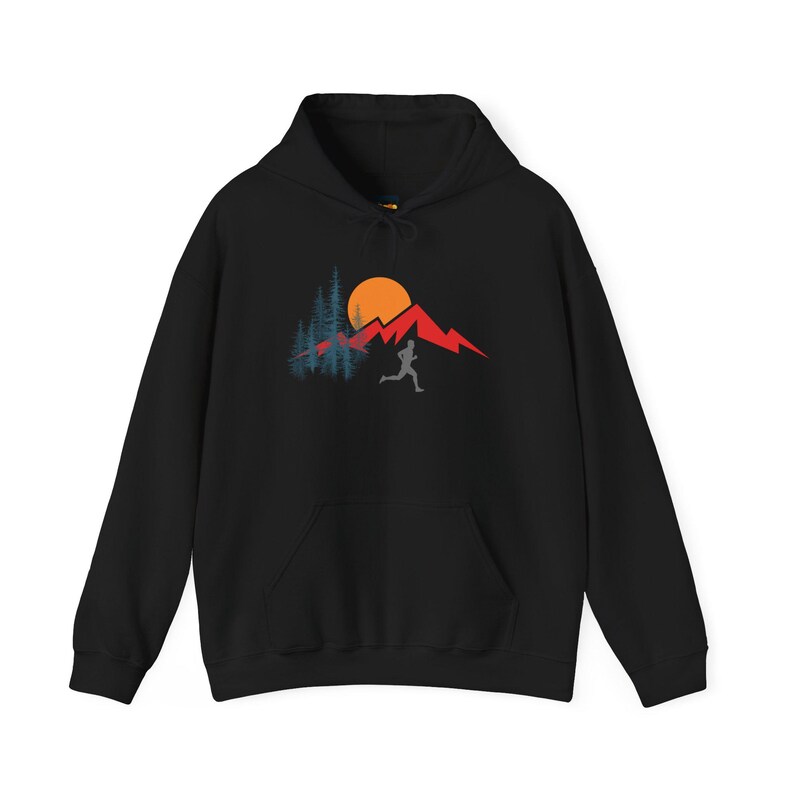Ultra Running Hoodie: Mountain Trail Design, Unisex Sweatshirt image 9