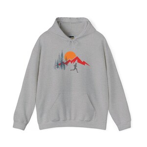 Ultra Running Hoodie: Mountain Trail Design, Unisex Sweatshirt image 7