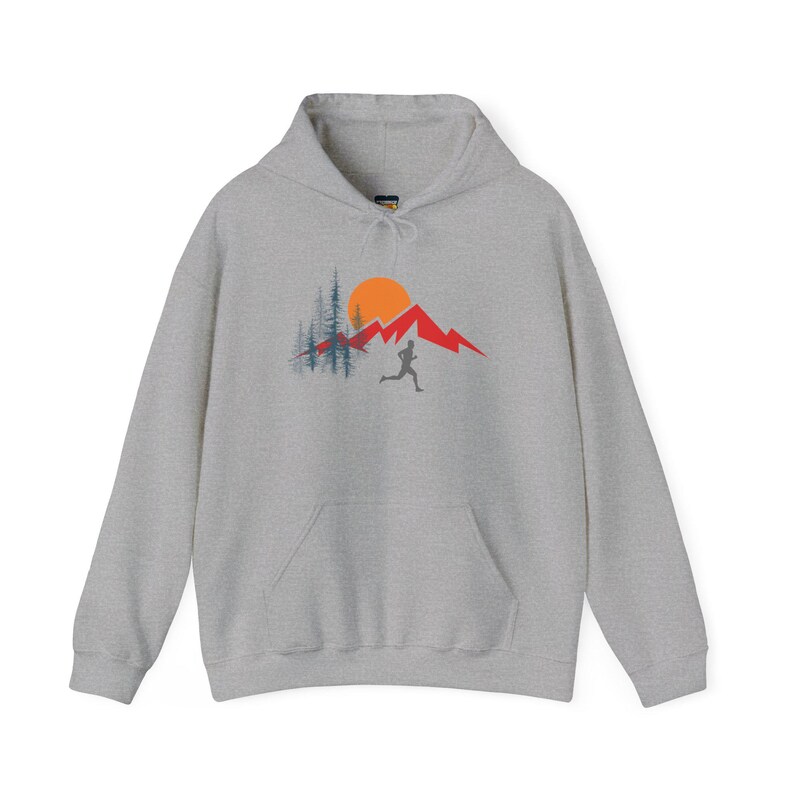 Ultra Running Hoodie: Mountain Trail Design, Unisex Sweatshirt image 7