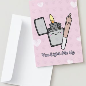 Tarjeta de San Valentín para novio, novia, pareja, tarjeta Stoner, tarjeta de cannabis, tarjeta 420, tarjeta de marihuana / día de San Valentín, tarjeta divertida