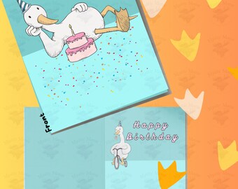 Tarjeta de Feliz Cumpleaños - Descarga DIGITAL - Tarjeta de Cumpleaños Imprimible - Para él/ella/ellos - Tarjeta de Cumpleaños Divertida - Ganso Tonto - Goofy