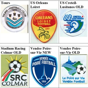 May include: A collage of nine different football team logos. The logos are all in the shape of a shield or crest and feature various colours, including red, blue, green, yellow, and white. The logos also feature different symbols, such as a bird, a football, and a castle.