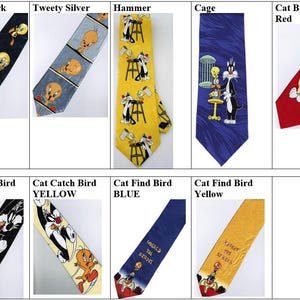 Corbata de dibujos animados de Sylvester Cat y Tweety Bird