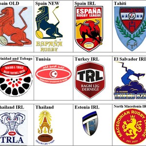 Spain Tahiti Thailand Trinidad and Tobago Tunisia Turkey North Macedonia El Salvador Estonia IRL Rugby Badge Iron On Embroidered Patch