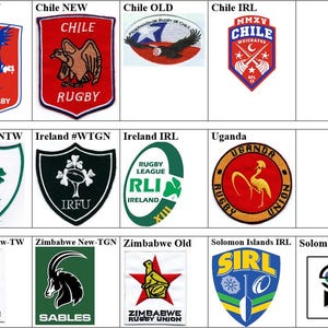 Ireland Chile Solomon Islands Uganda Zimbabwe Rugby Badge Iron On Embroidered Patch