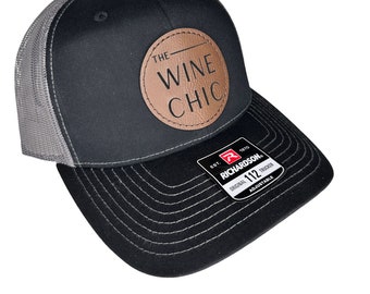 Custom Hat - Personalized Richardson Leatherette Trucker, Company Logo Hat, Promotional Gifts, Custom Logo Apparel