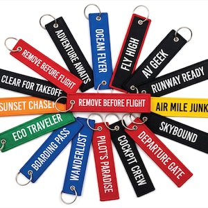Custom Keychain: Personalized Jet Tag, Personalize with Any Text/Logo for Flight Crews, Vacation, Car Keys, Motorcycle Keys