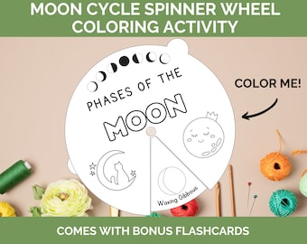 Moon Phases Spinning Wheel: Science Activity + Flashcards (Digital Download)
