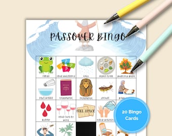 Printable Passover Bingo - Includes 20 Bingo Cards for Your Seder