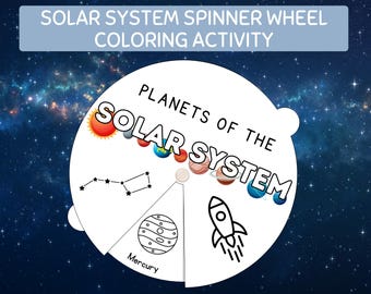 Solar System Spinning Wheel Printable, Science Class Activity, Home School Activity, Classroom Activity | BONUS: Planets Flash Cards
