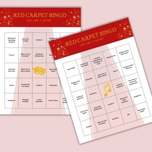Red Carpet Bingo Cards (Digital Download)