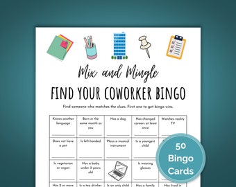 Get to Know Your Coworker, Find Your Coworker, Mix and Mingle, Ice Breaker Game