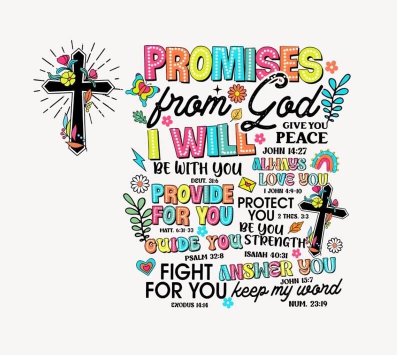 Promises Layout Digital Download Promises From God File Png, Sublimation Design, Faith ...