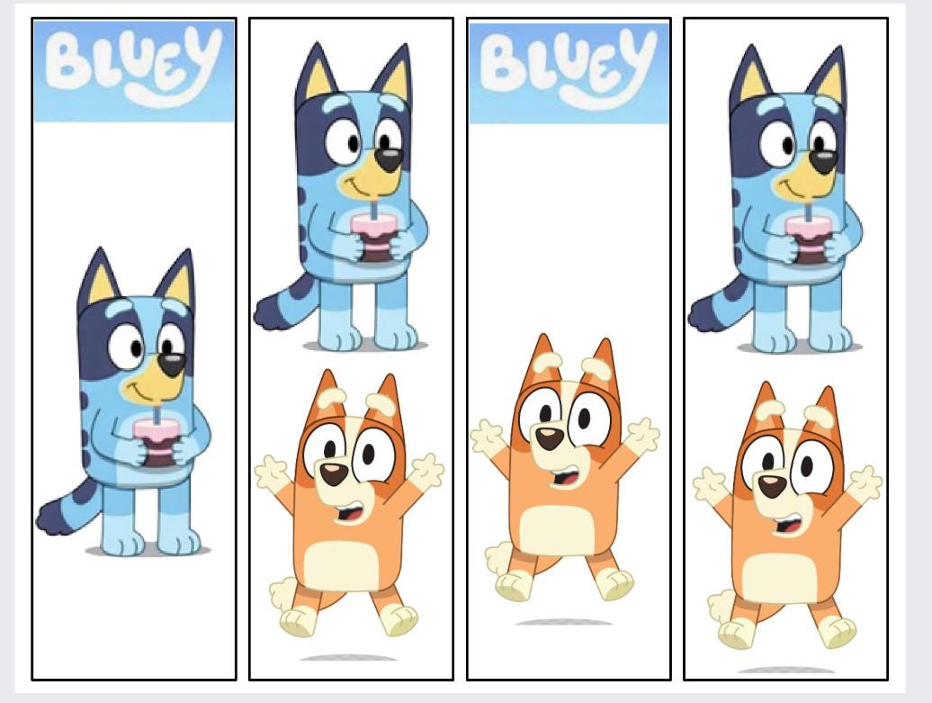 Bluey Foldable Birthday Card + 4 Bookmarks (Printable)