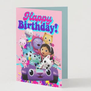 Gabby's Dollhouse Printable Birthday Card Printable | DIY Birthday Party Decor | Instant Download | Plus FREE Bookmarkers