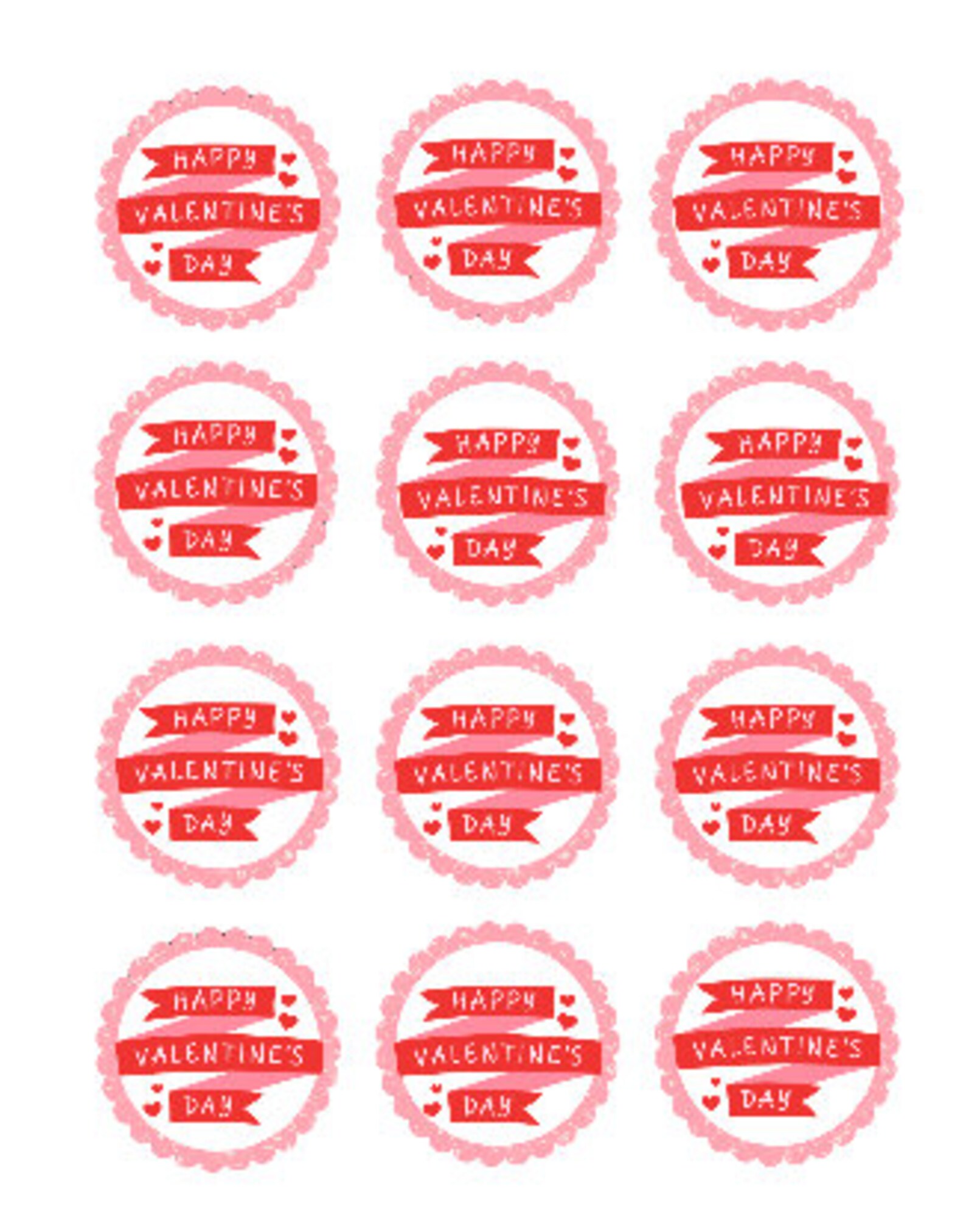 Valentine's Day Printable Cupcake Topper, Party, Instant Download, 2 ...