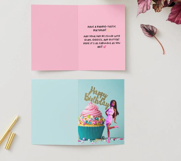 Barbie printable birthday card printable diy birthday party decor