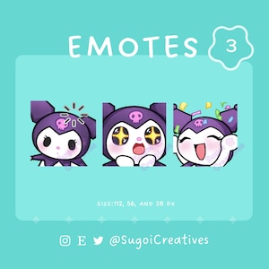 Kuro Emote Pack | Twitch | Discord | YouTube | Festive Stream Badges | Multiple Sizes, Sub Badge, Emote