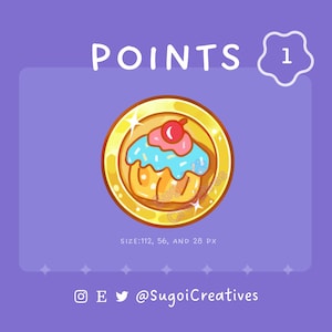 Cup Cake  (Gold) Channel Point | Twitch, YouTube, Discord | Cute, Kawaii, Streamer Graphics, Token, Emote, Badges|