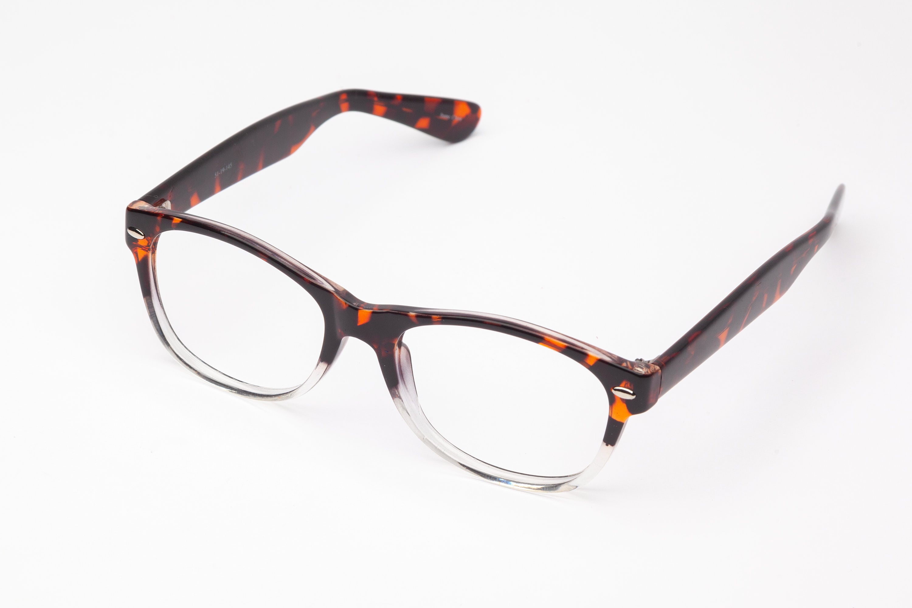 Orange and Black Eye Glasses, Callum 1717 Oval Glasses, Tortoise Fade ...