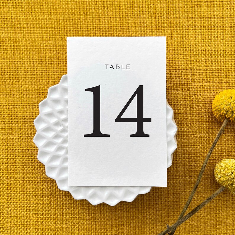 Simple and Modern Printable Table Numbers (1-20) | 4x6