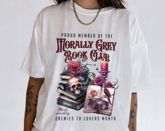 Moreel grijs boekenclub shirt, vijanden van geliefden Booktok cadeau, donkere romantiek pittige boek shirt, STFUATTDLAGG shirt